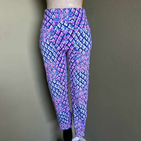 Lilly Pulitzer Pants - Lilly Pulitzer Luxletic Vibrant Blue Pink Leggings Sz S